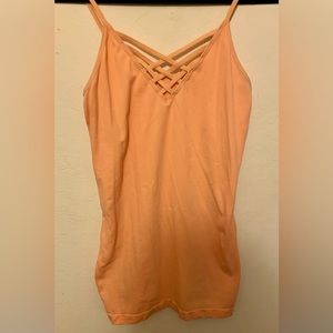🧡Zenana Outfitters cantaloupe orange strappy tank- L/XL